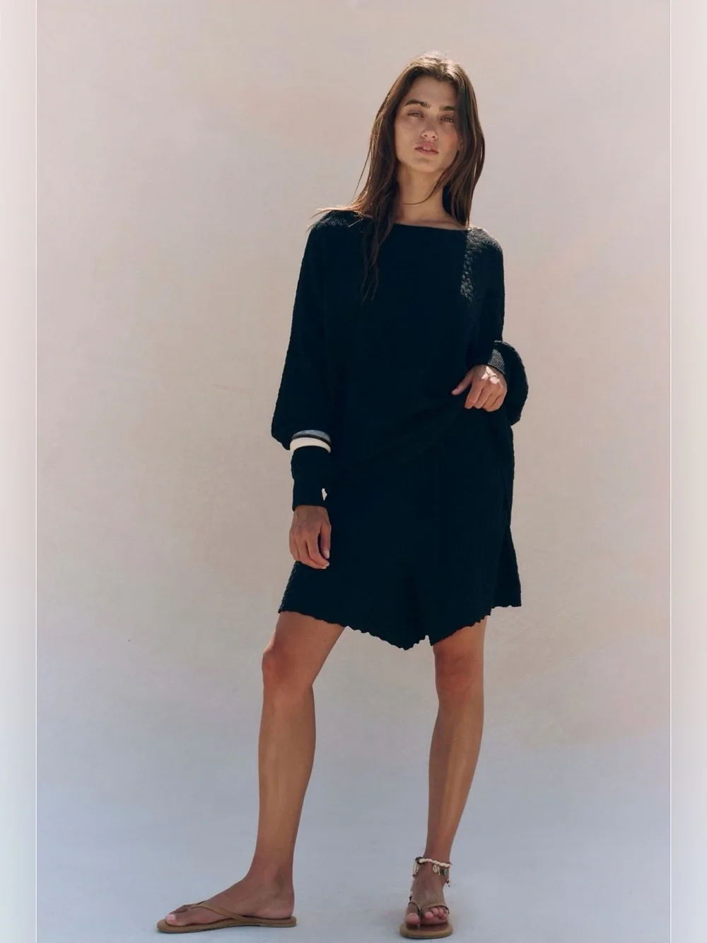 Free People Rowan Sweater Short Set